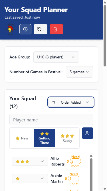 Squad Rotation Tool v2.0