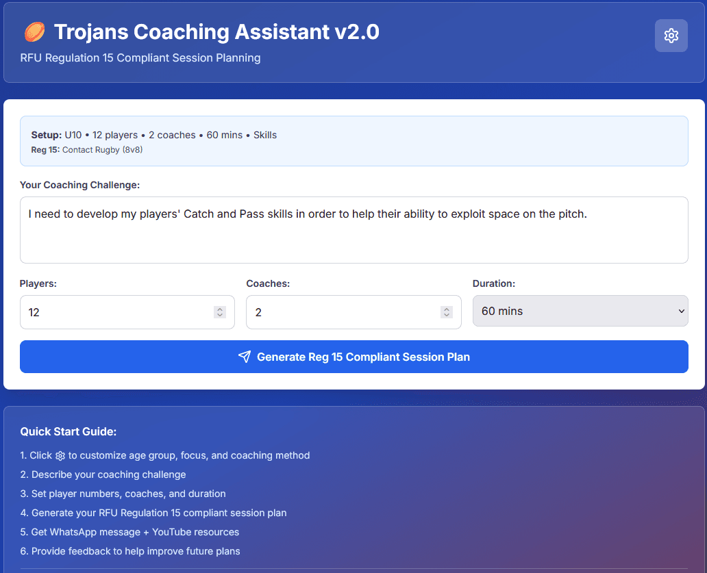 Rugby Session Planner